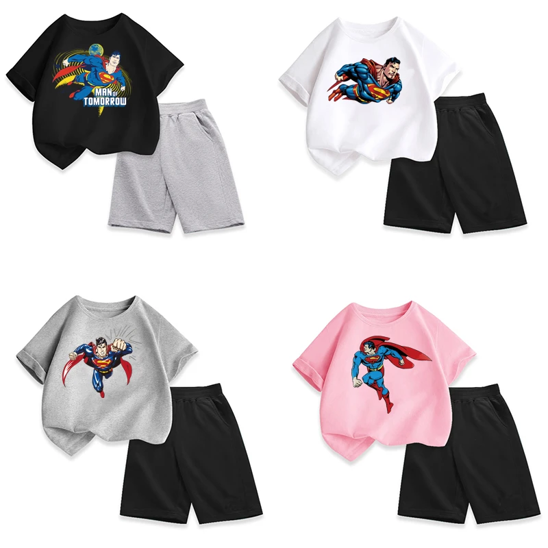 Cartoon Superman T-shirt Decal Decor Sticker on Clothes Iron on Patches Thermo-stickers for Children Stripes Appliques
