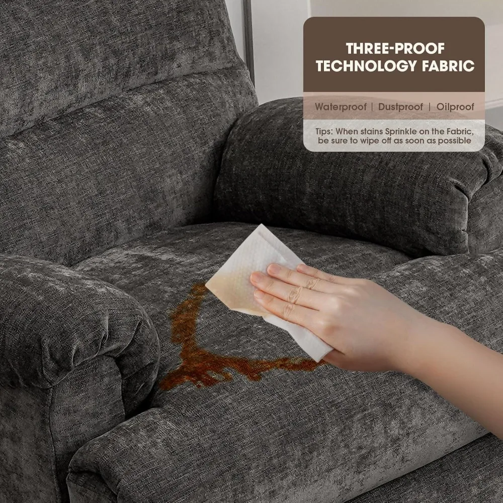 كرسي هزاز دوار باللون الرمادي مع وظيفة أريكة للاستلقاء في الحضانة، 23 بوصة #4