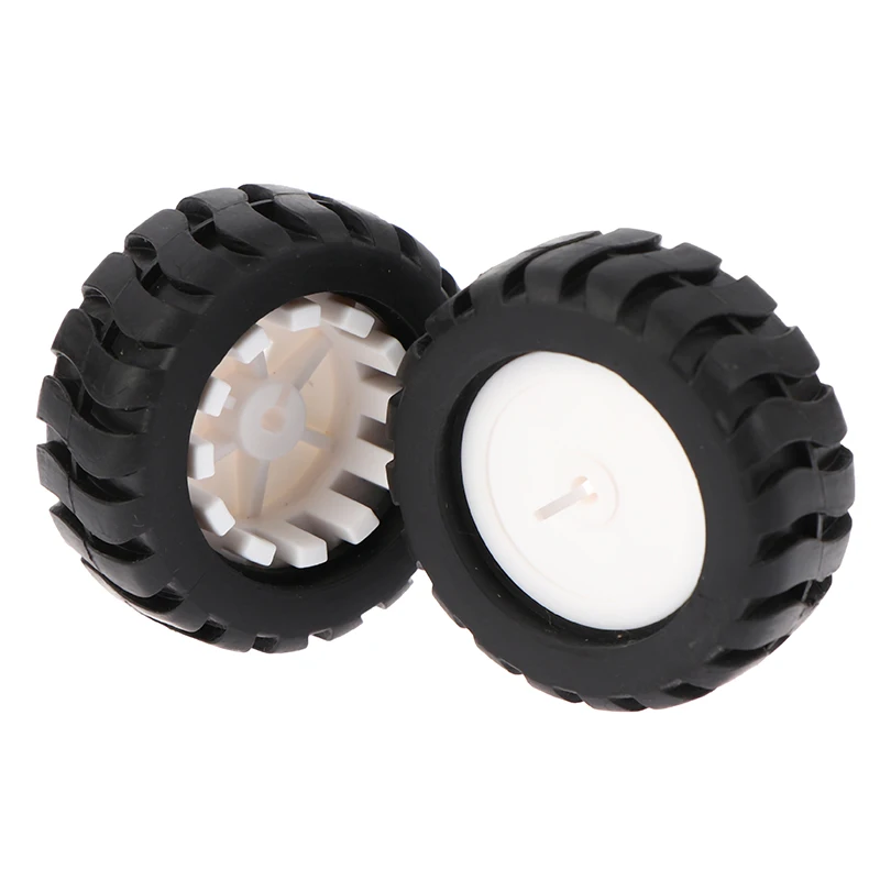 2pcs D-Axis Rubber Tire Robot Accessories Tracking Trolley Model Wheel For N20 Motor Car Robot DIY Toys Parts