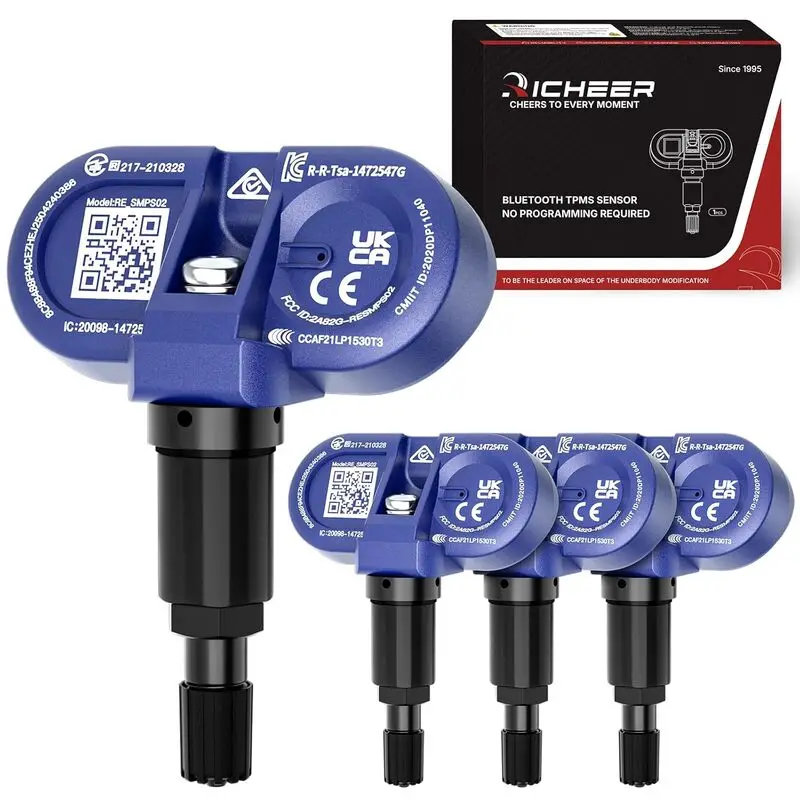 

Upgraded Bluetooth TPMS Sensor for 2020-2025 Model 3, Model Y, S, X, 4 Pack Tire Pressure Monitoring Sensor Replacement