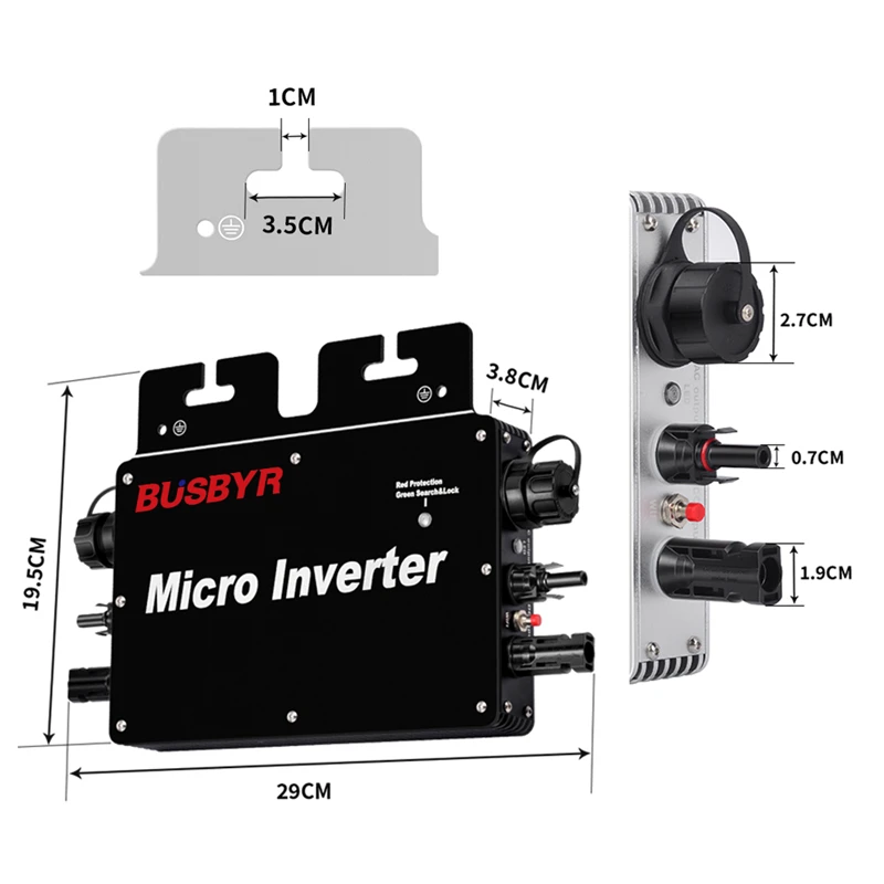 Imagem -03 - Busbur-conversor Inversor Solar Micro na Rede Vida Inteligente Nova Atualização Mppt 800w 700w 600w ca 110v 220v 1.8m eu 16a Cabo 250v