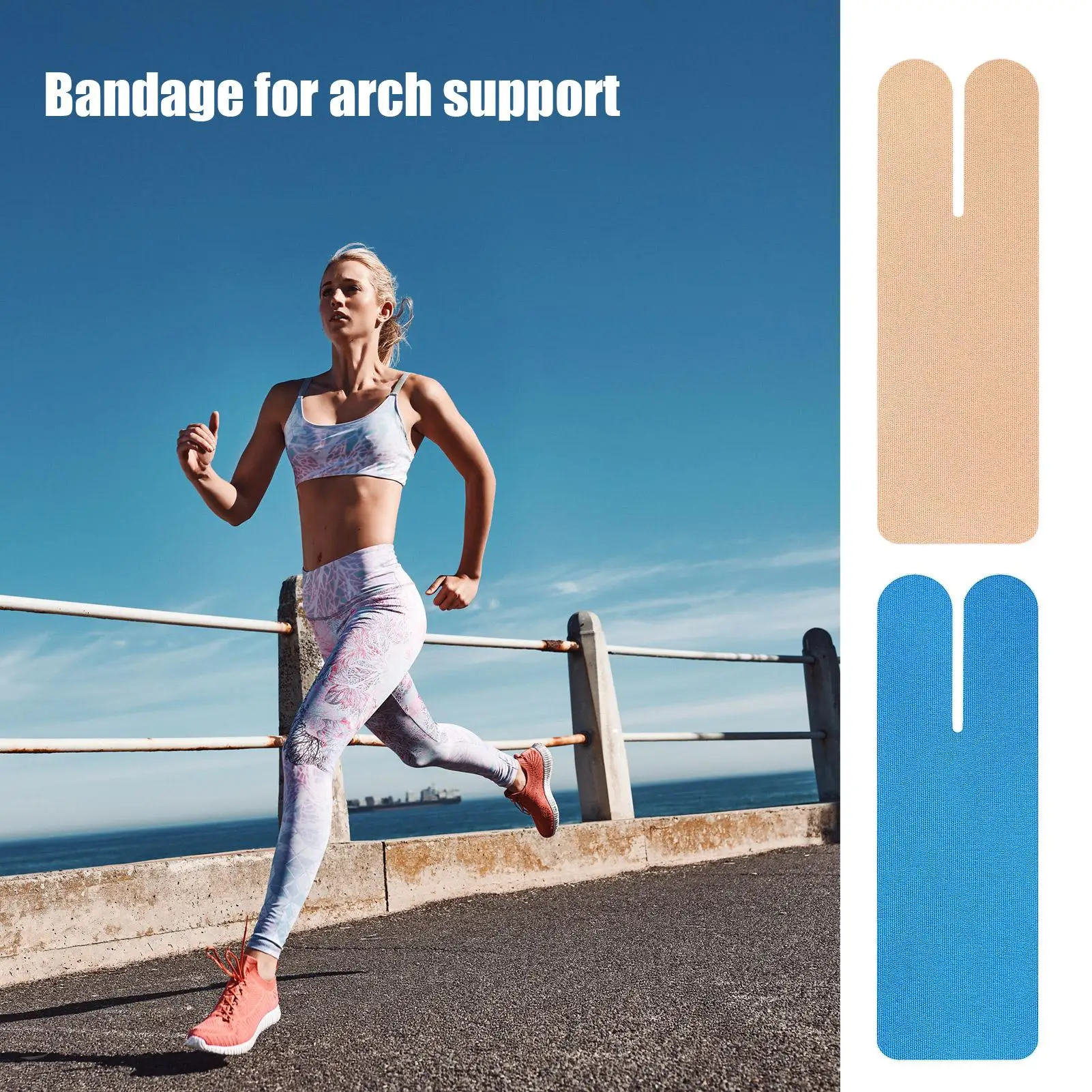 Ankle Kinesiology Tape 10-Pieces Athletic Muscle Support Ankle Protection Strips For Running Hiking Sports Jumping Playing