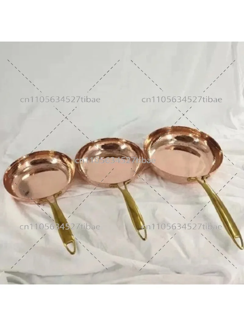 Thickened Pure Copper Frying Pan for Steak, French Copper Skillet Cookware