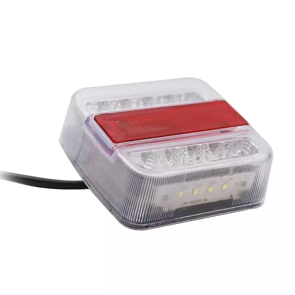 ATVOV 1 Juego de luz trasera de remolque de 12V, 16 LED, Cable de 10m, lámpara de parada de freno de 7 pines, Reflector de placa de matrícula resistente al agua