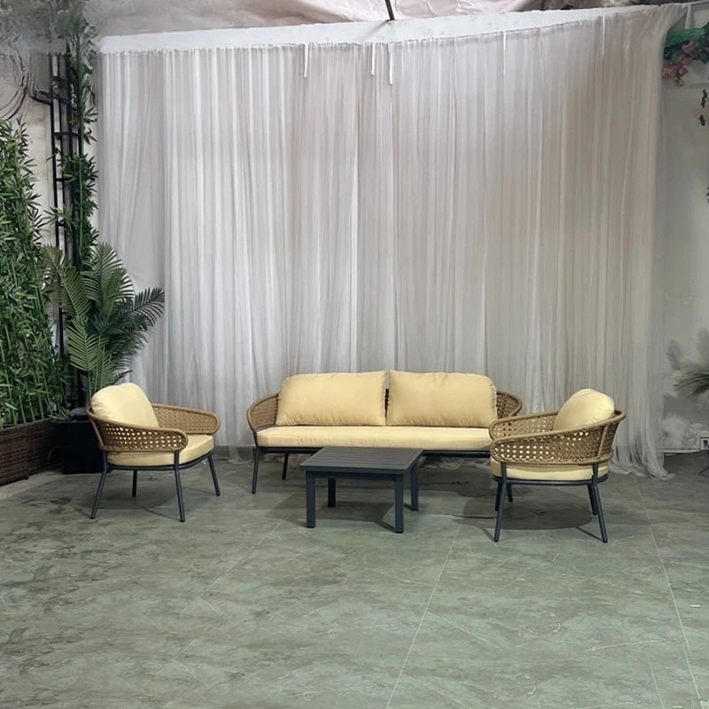 

Outdoor rattan sofa Nordic courtyard Open-air garden Terrace Leisure rattan sofa Cafe Balcony Outdoor sofa