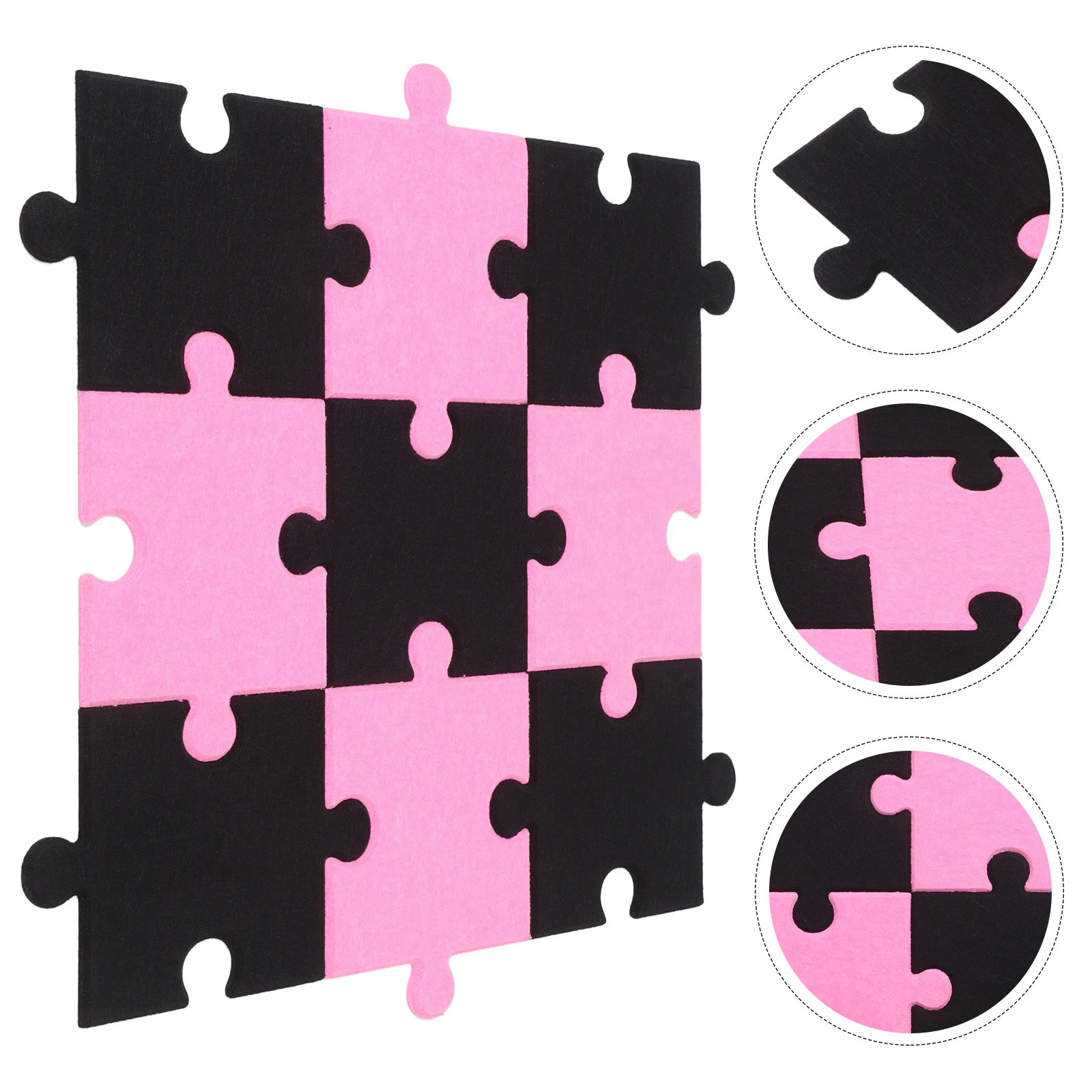 

9 pcs Self Adhesive Felt Board Tiles 3D Puzzle Bulletin Wall Stickers Decorative Fabric Room Office Home Peel Stick Felt