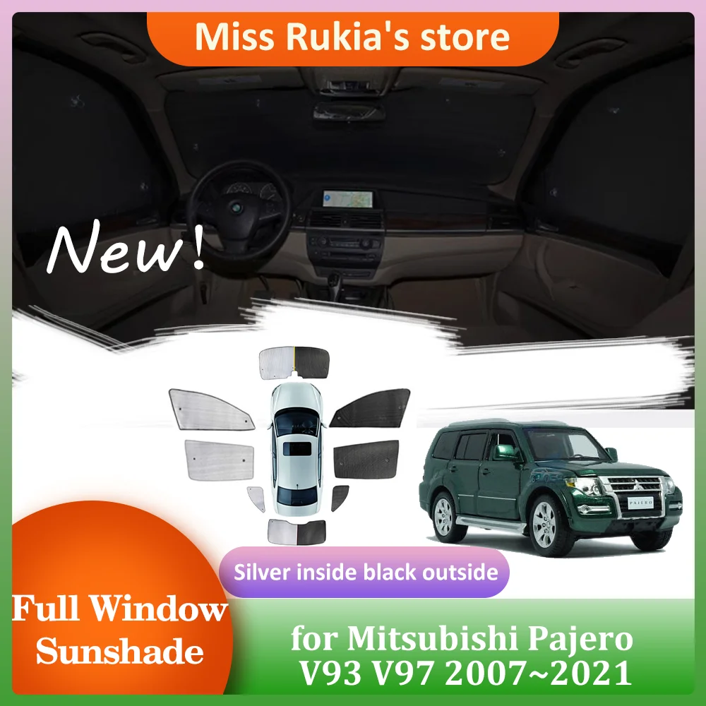 Full Sunshades for Mitsubishi Pajero Montero Shogun V93 V97 2007~2021 Roof Windows Sun Visor Windshield Curtain Cover Accessorie