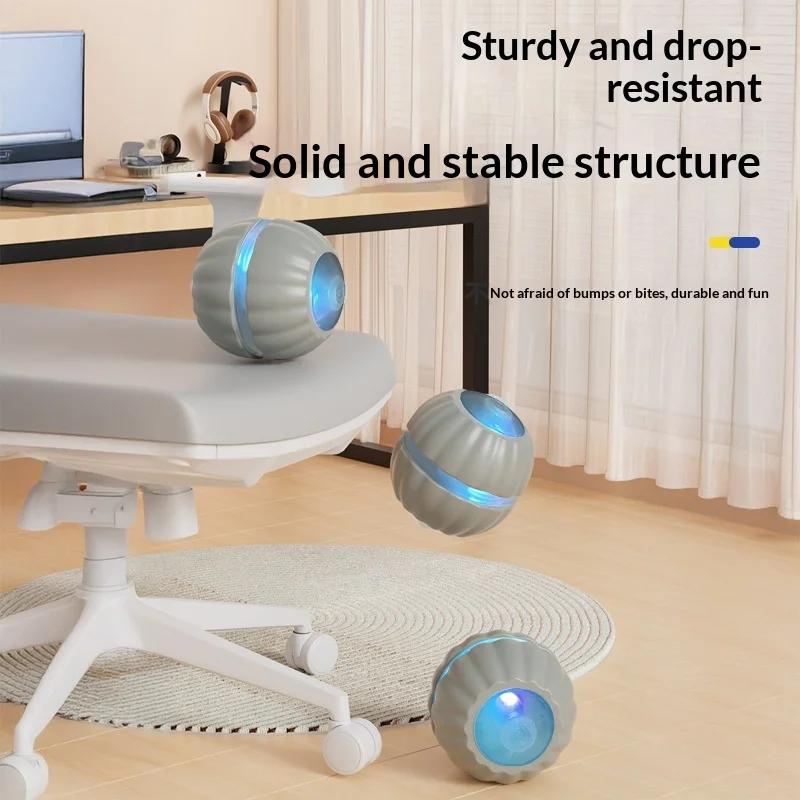 Juguete interactivo recargable para gatos con pluma, rodante - imagen 5