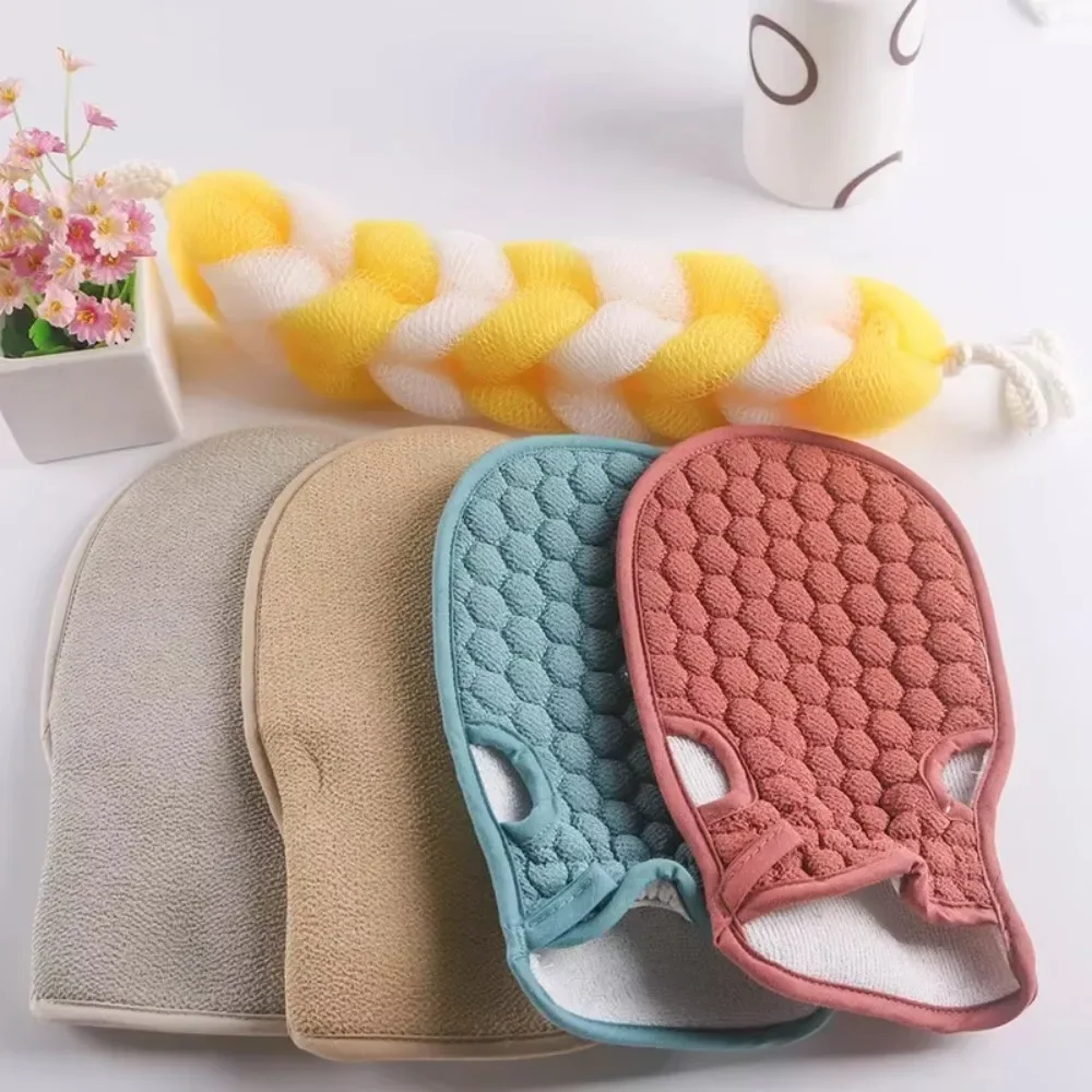 Bath Body Shower Gloves Skin Exfoliating SPA Massage Mitt Lattice Particles Washcloth Body Scrubber Glove Bath for Showering