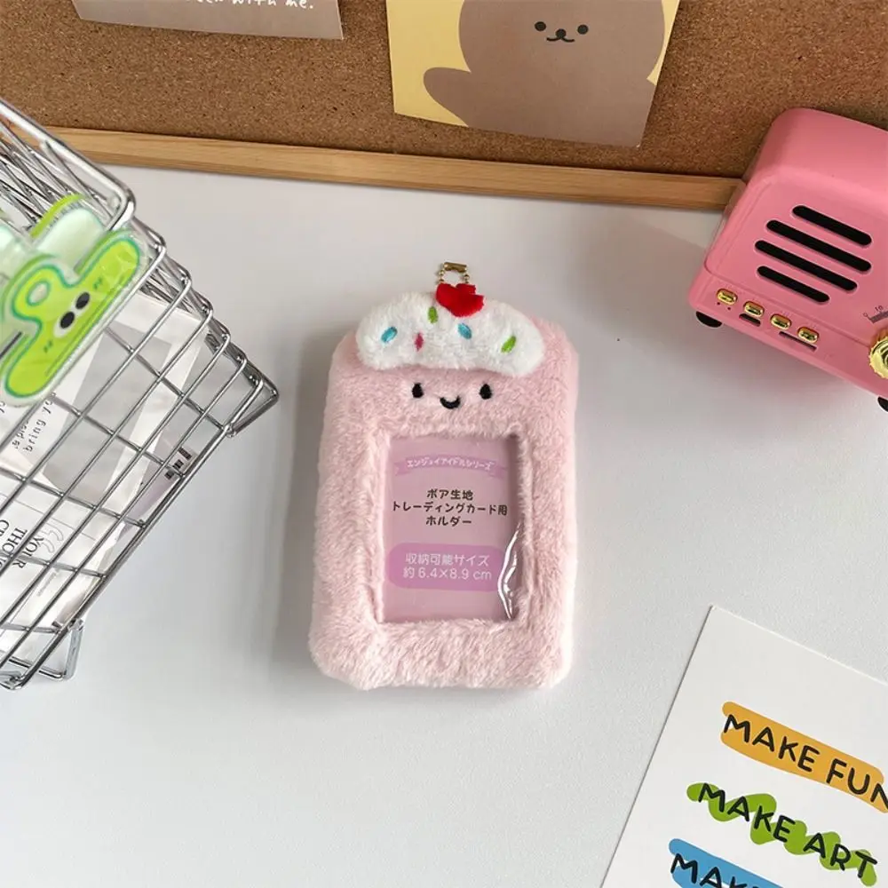 Cartoon Dessert Photocard Holder Idol INS Plush Photocard Holder Protective Case Korean Style Bus Card Holder Student