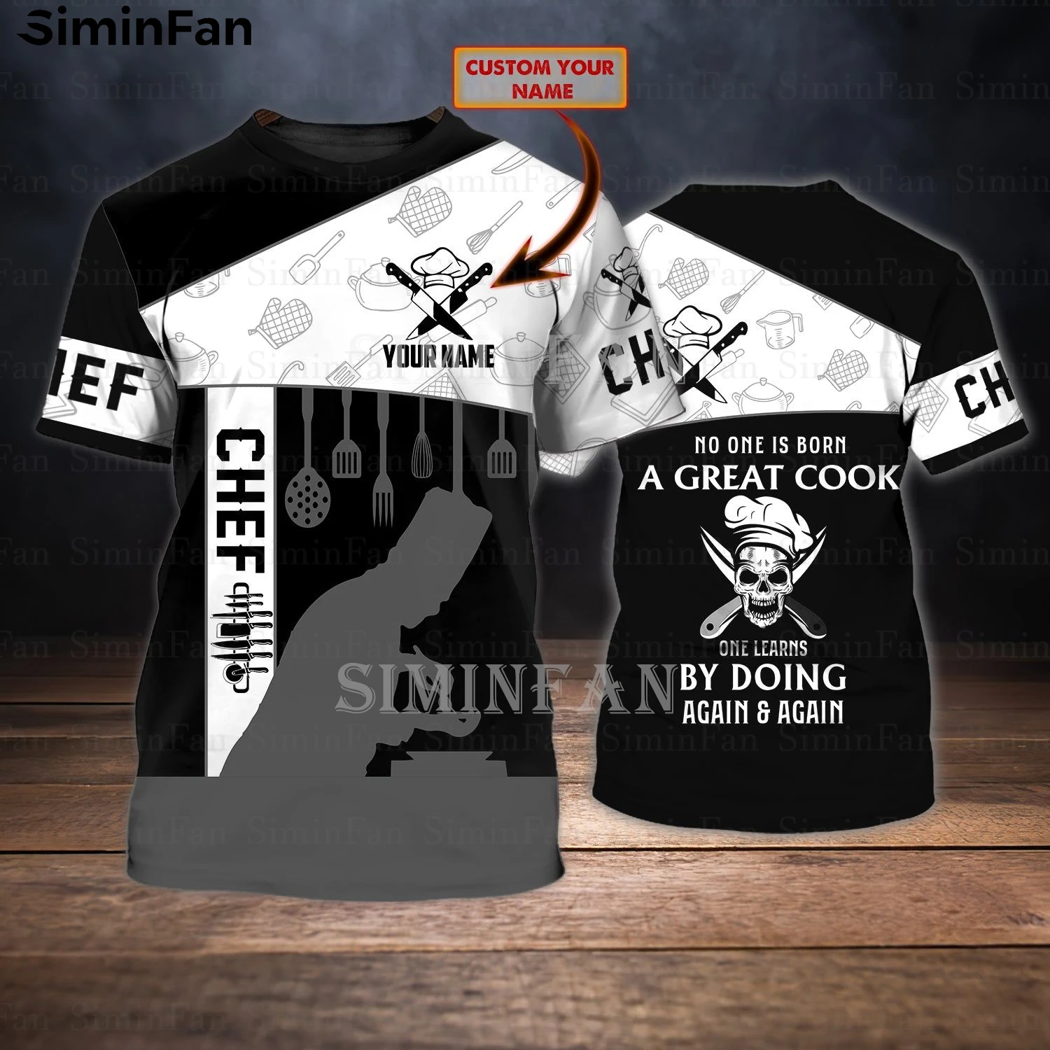 

Chef Personalized Name 3D All Over Printed Mens Black T-shirt Male Shirts Summer Tee Casual Beach Top Unisex Female Streetwear 1