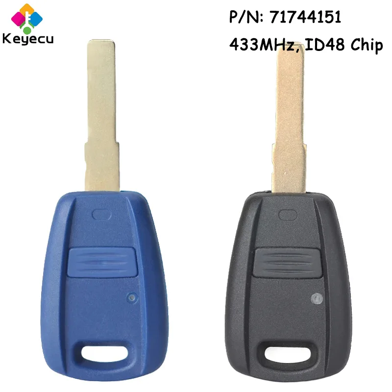 

KEYECU Remote Control Car Key With 1 Button 434MHz ID48 Chip for Fiat Doblo Albea Palio Punto 2005 2006 2007 2008 Fob 71744151