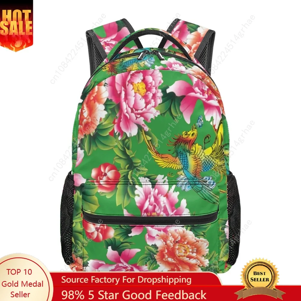 Northeast Big Flower All-over Print Student Backpack Custom Suitable for Travel and Camping Lightweight, and Easy To Clean