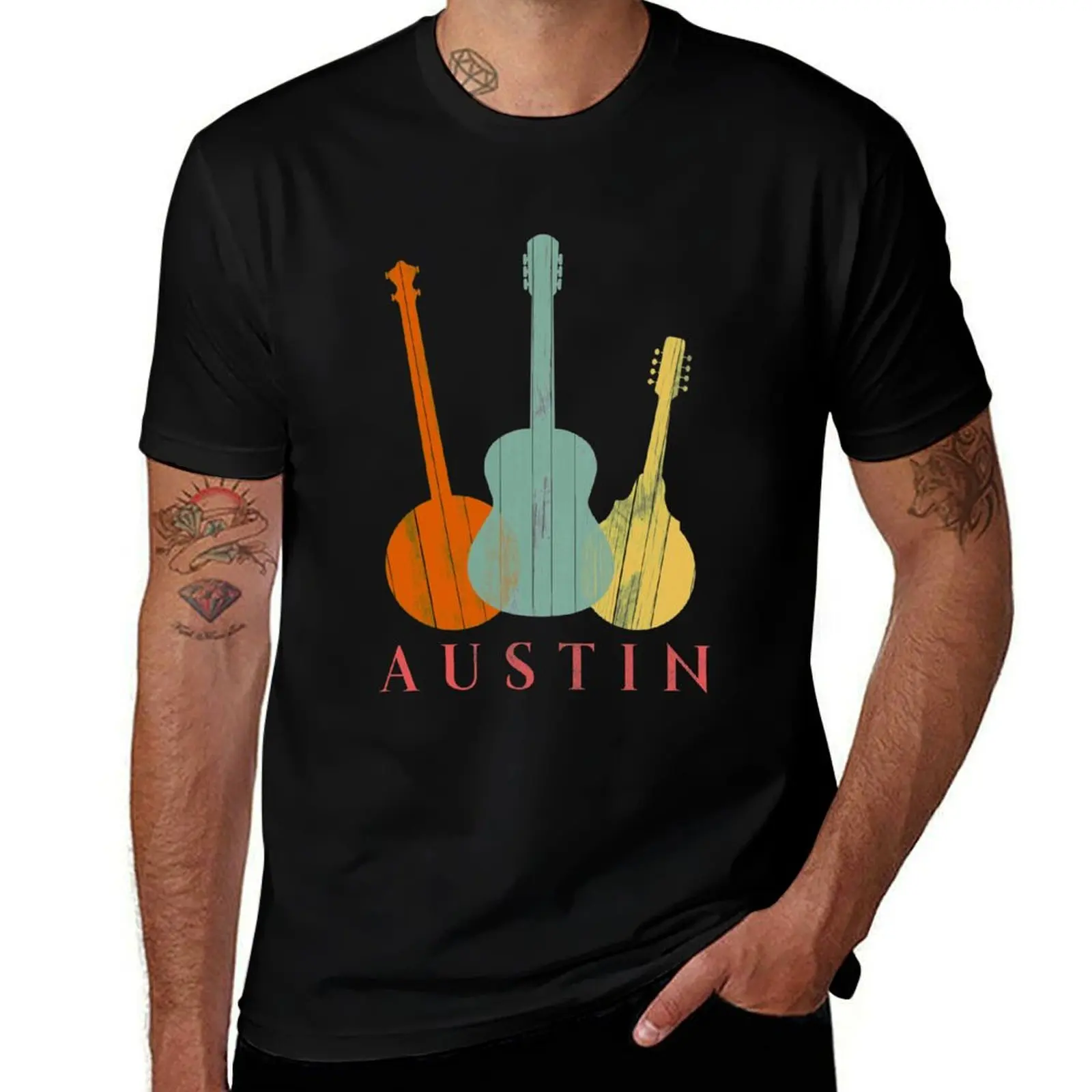 

Austin Texas Music Festival T-Shirt t shirt man plain cotton tshirt 100% black cotton t-shirt plain for man package T-Shirt