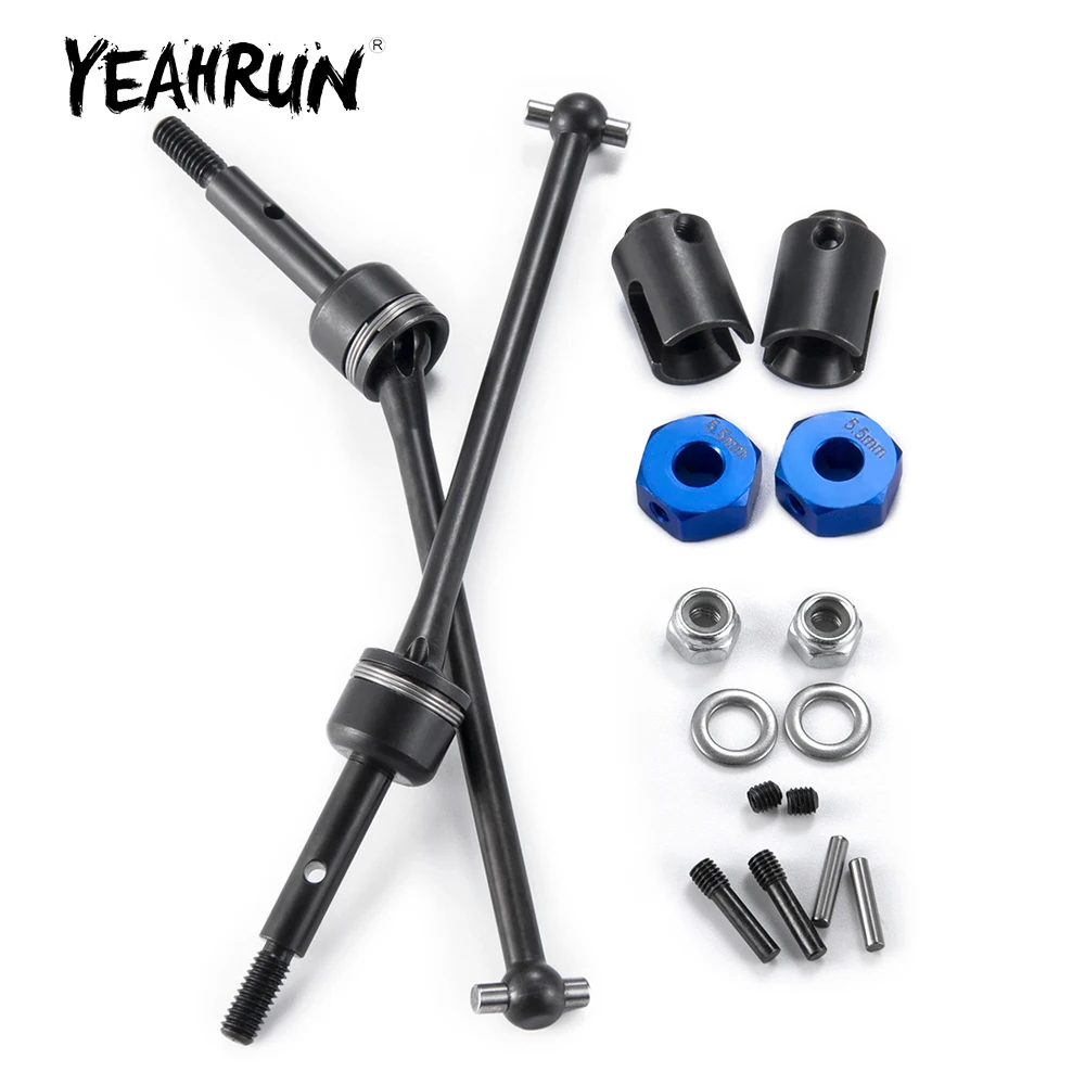 YEAHRUN 2Pcs Steel Front Rear CVD Shaft Drive for Slash 2wd 1/10 Short Course Truck RC Car Upgrade Parts