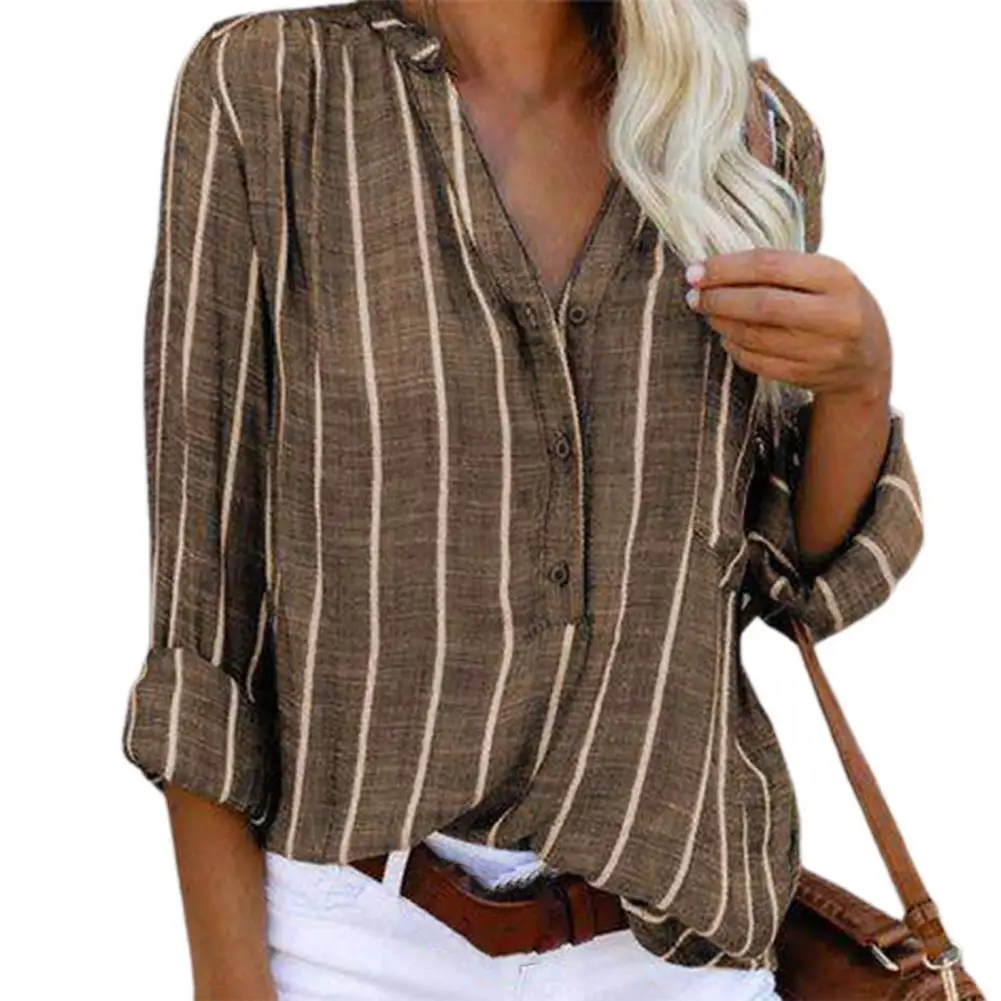 

2024 New Women's Blouse Fashion Stripe Shirt Top Camisetas Femininas Estilosas Рубашки Женские Blusa Elegantes Para Mujer Camisa