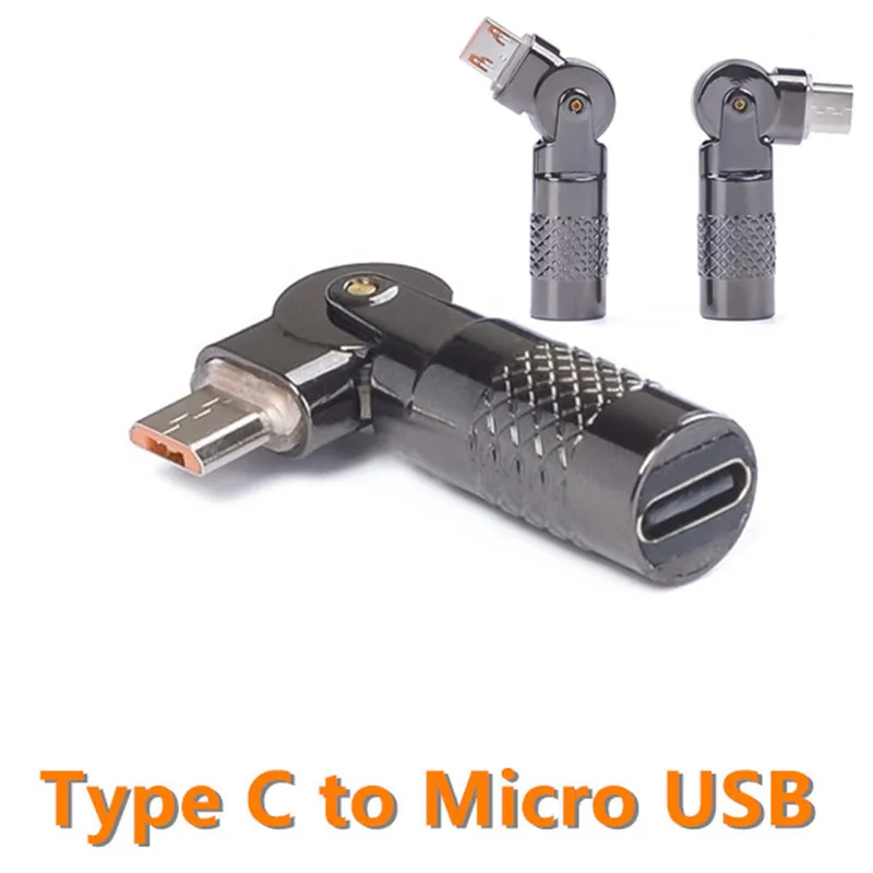90 Degree Rotation Type C Female to Micro USB Male Adapter with Rotating Design for Easy Charging and 480Mbps Data Transfer
