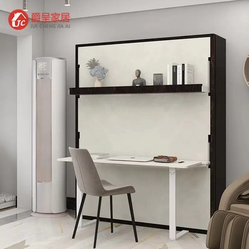 Hot Selling Folding Murphy Wall Beds Bedroom Furniture Murphy Bed With Double-Deck Desk For Study Room Guest Room