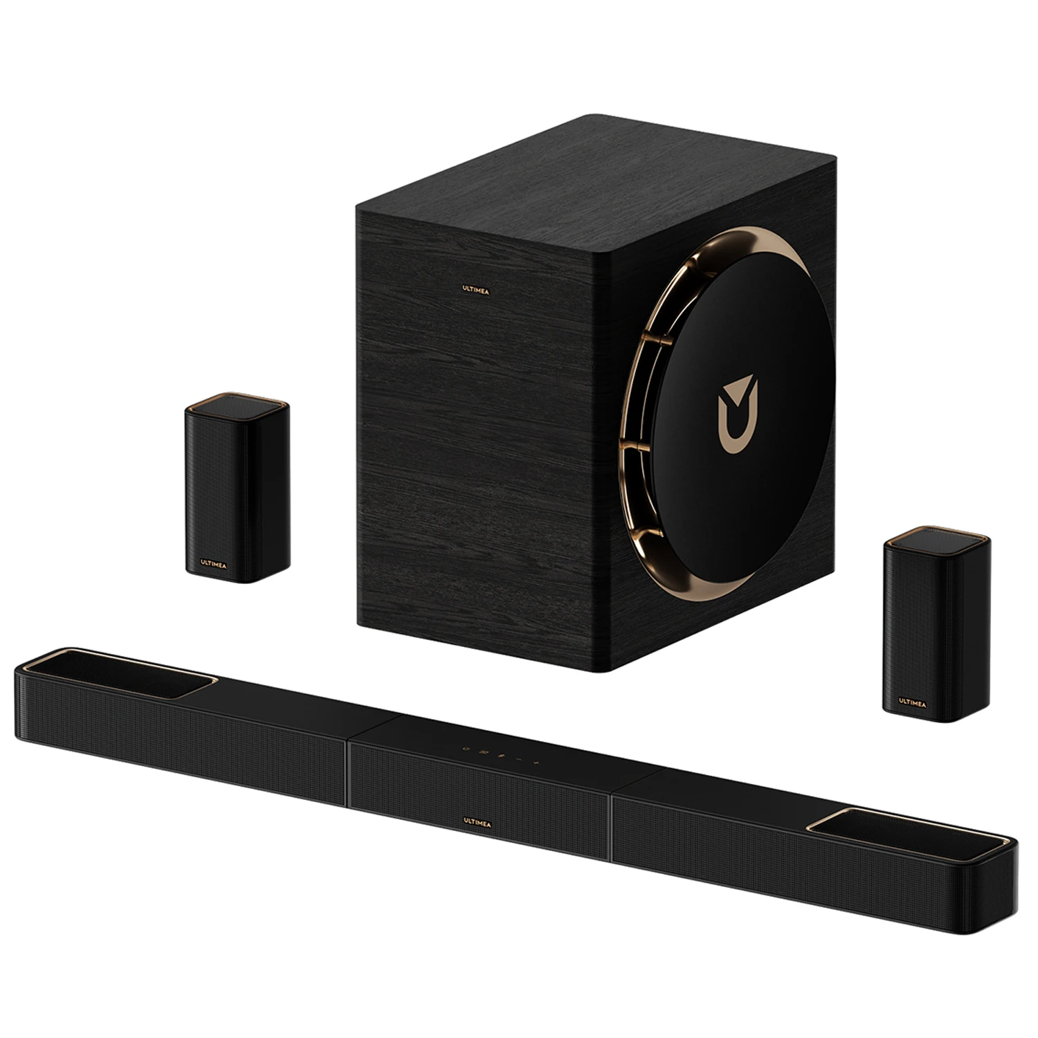 Sistema de Sonido ULTIMEA 7.1.4ch, Barra de Sonido con Dolby Atmos y Control por Aplicación, Sistema de Sonido Envolvente con Subwoofer y 2