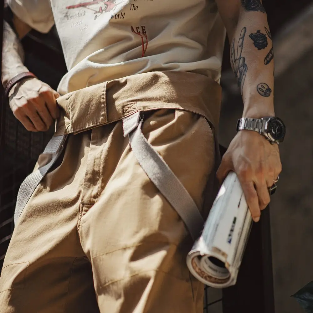 

Винтажный тяжелый комбинезон цвета хаки Maden, свободный мужской комбинезон с широкими штанинами, регулируемыми бретелями, рабочая одежда, брюки на весну и осень