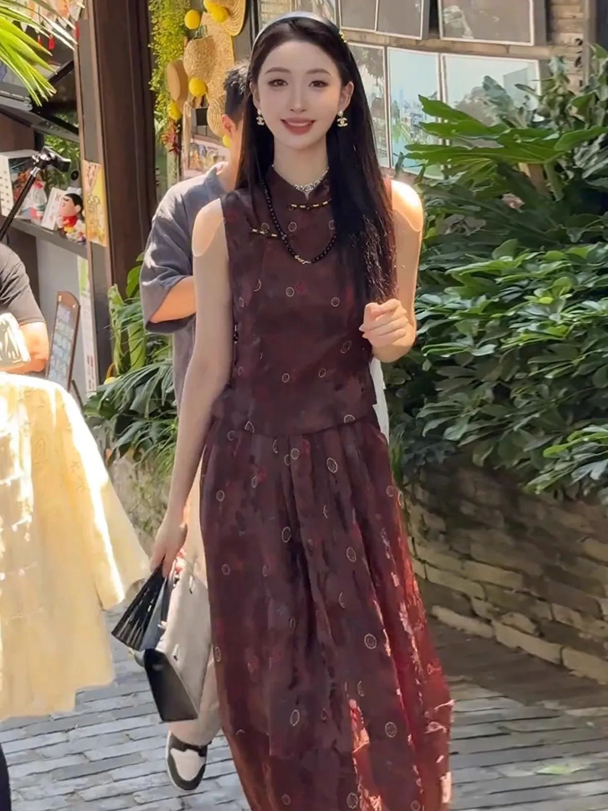 

2025 New Summer Faion Set Young Sle Improved Personali Top f Skirt Two Piece Set Unique Chinese National Trend