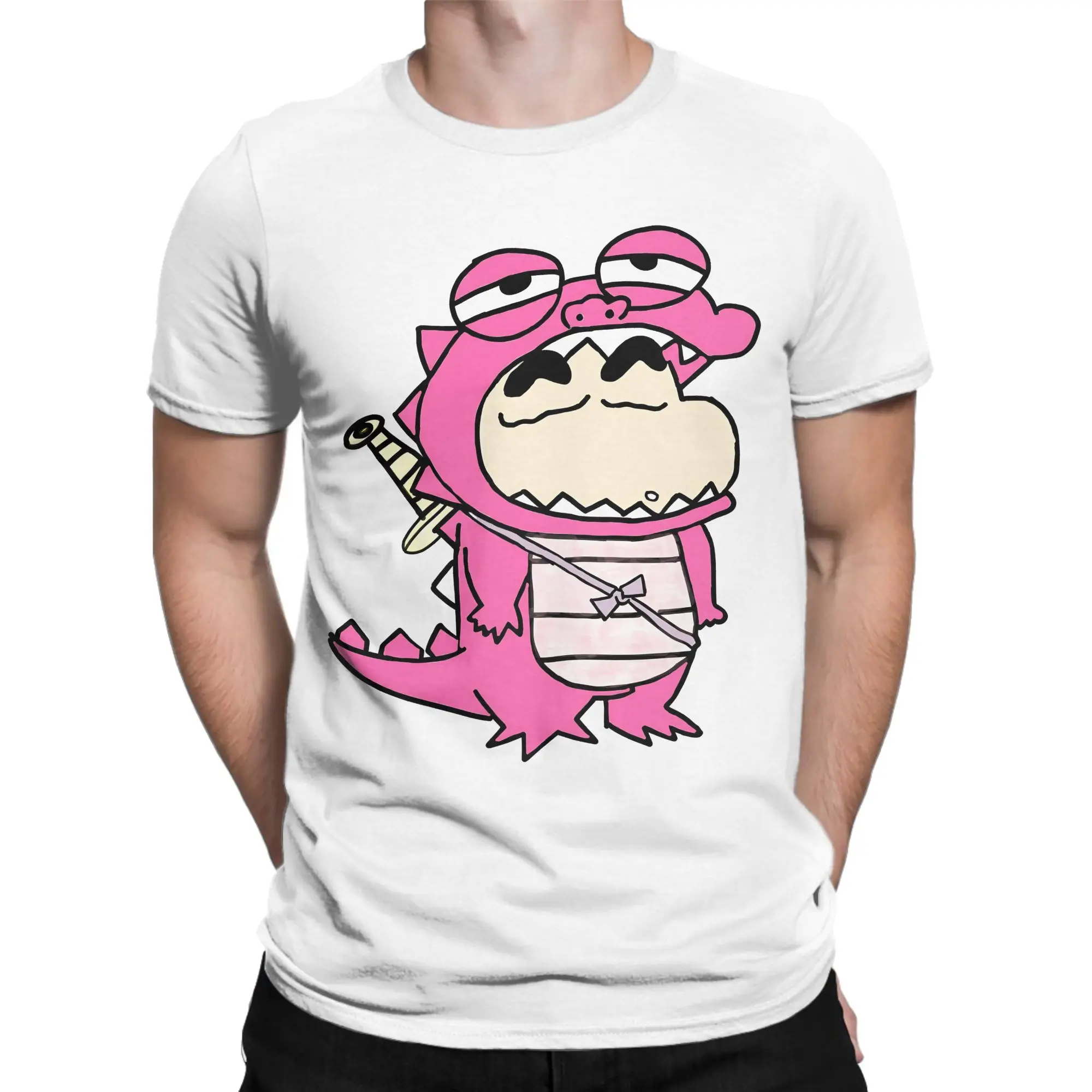 Novelty C-Crayon S-Shin-chans T-Shirt Men Round Neck Short Sleeve Clothes  Cotton Summer Tops