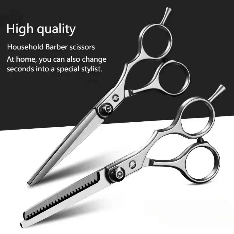 Tesoura de corte de cabelo profissional, 6 espaços, barbeiro, cabeleireiro, ferramentas de desbaste, conjunto de salão de beleza de alta qualidade
