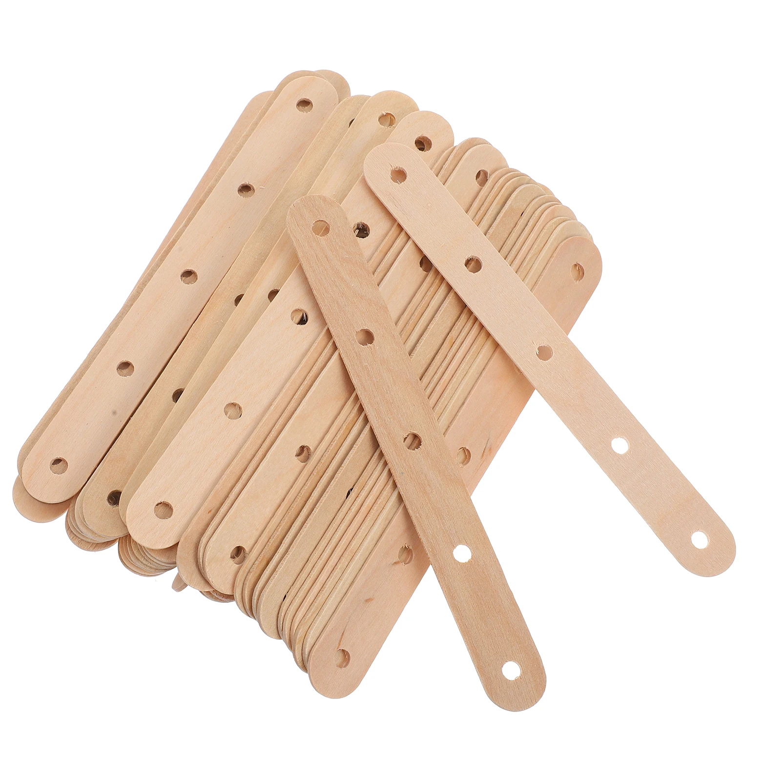 Soporte para mecha, palo de paletas, taza de cinco agujeros hecha a mano, madera duradera, reutilizable, diseño ajustable, mecha centrada estable, bricolaje, 50 Uds.