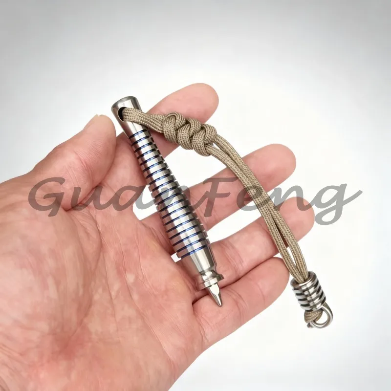 Hidden Dual-Use TC4 Titanium Alloy Tea Needle, Heat-Colored Portable Removable EDC Tool for Outdoor & Tea Craft