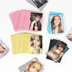 50pcs/Pack Kpop Card Sleeves Holder Transparent Card Film Solid Back Colorful Sleeves Photocard Holder Game Cards Protector