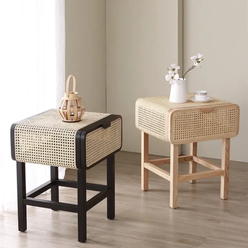 

Ротанговый прикроватный шкаф, современная мебель, комод, тумбочки для хранения, маленький стол, деревянная Ночная подставка, боковые столики, мини