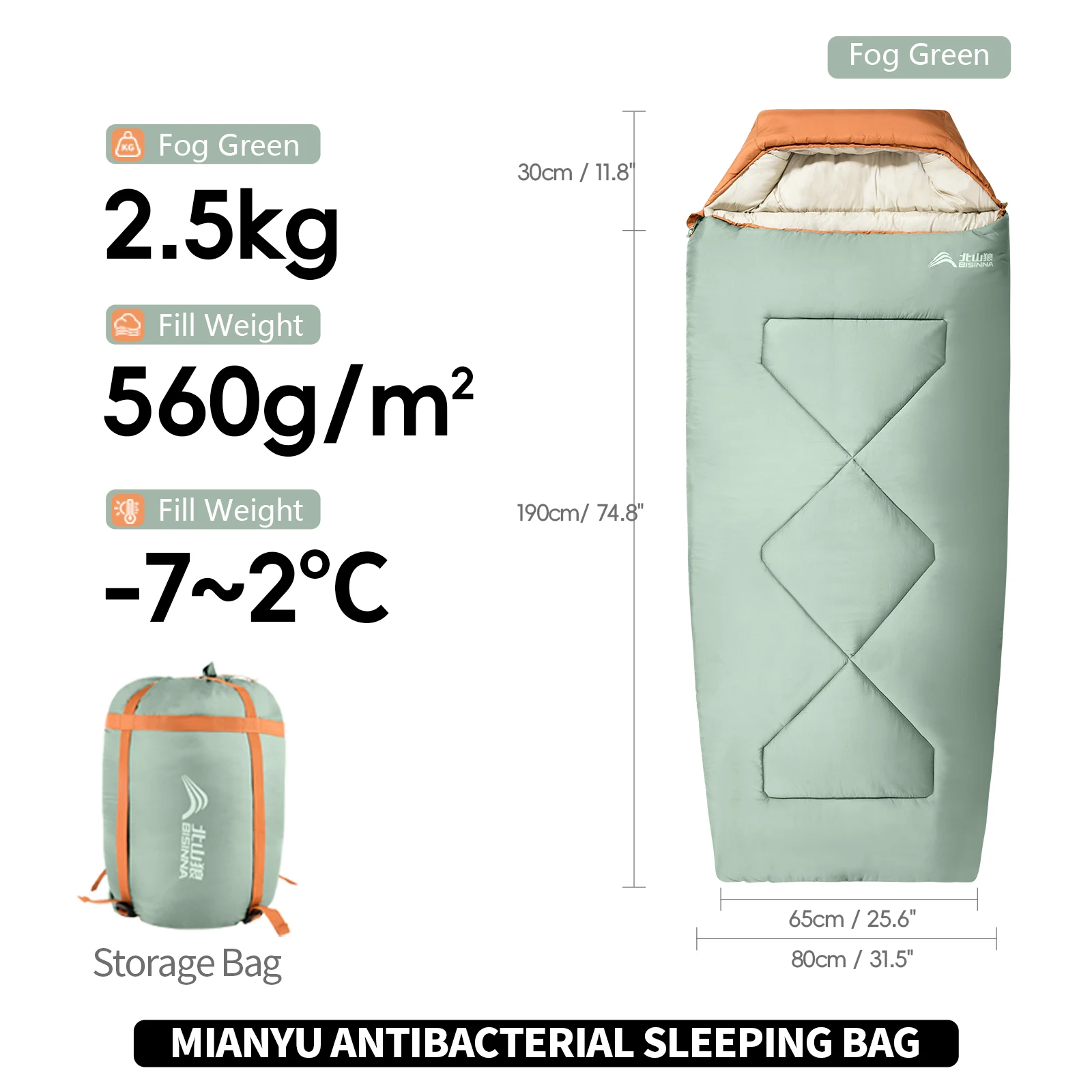 BISINNA Campingslaapzak 4-seizoenen warme envelop Backpacken Winterslaapzak voor buiten wandelen Picknick wandelen