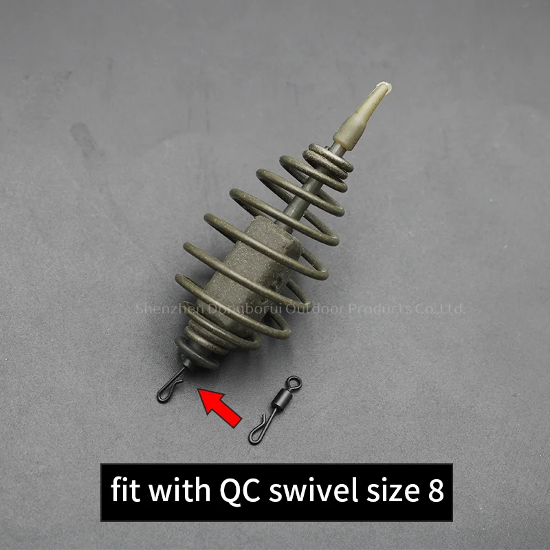 1 Stück Karpfenangelzubehör Spiral-Feeder 30g/50g/60g/80g Passend für QC-Wirbel Größe 8 für Method Feeder Angelausrüstung – Detail 7