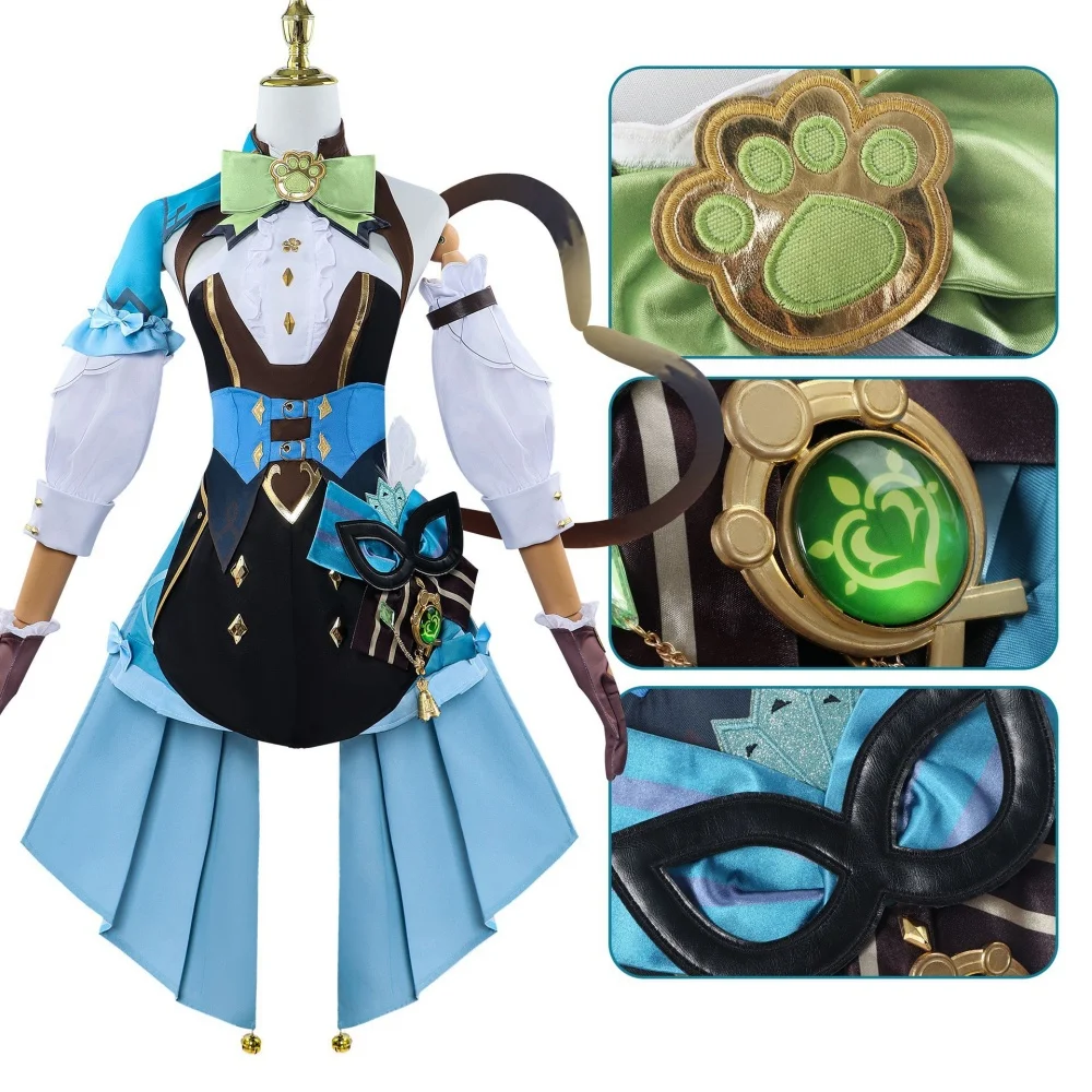 Kirara New Skin Cosplay Game Genshin Impact Costume Wig Anime Kirara Uniform Halloween Party Role Play Clothing Suit