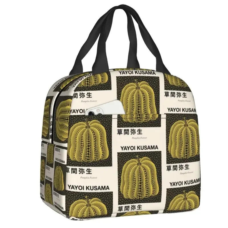 Custom Yayoi Kusama Infinity Dots Insulated Lunch Tote Bag for Women Portable Cooler Thermal Food Lunch Box Work School Travel