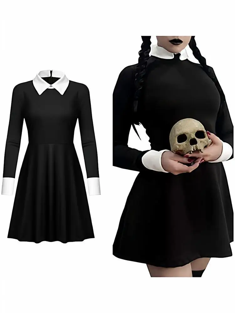 

Bla Wednesday Adams loween Costume Dr Women's Traditional Clothing Stage Performance Ethnic Wear Adam's Fly Cospla...