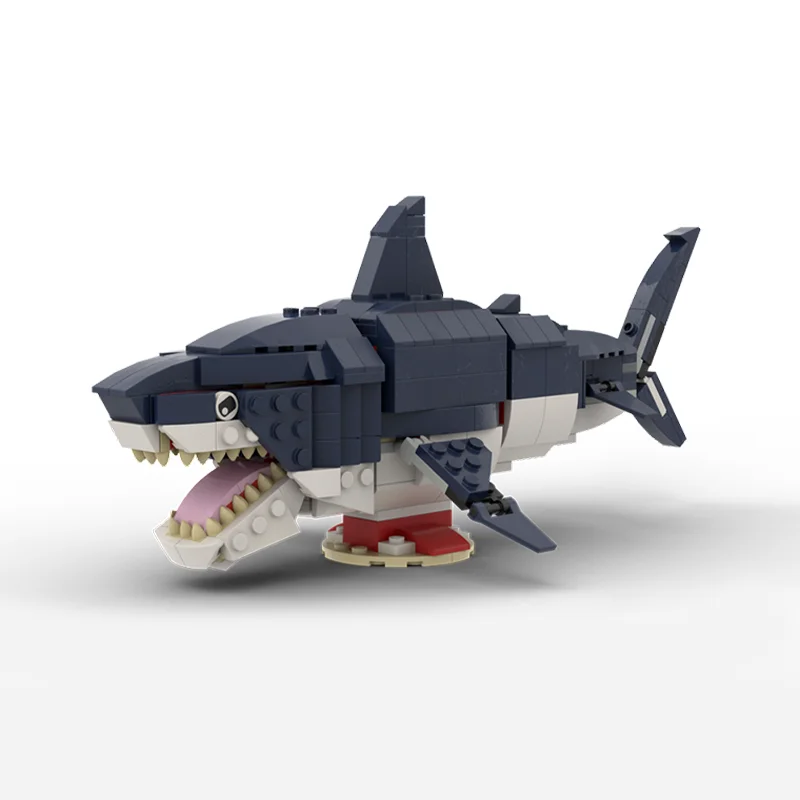 348pcs MOC Deep Sea Creatures 31088 2 To 1 Building Block Kit Ocean Megalodon Brick Model DIY Kid Puzzle Toy Gift