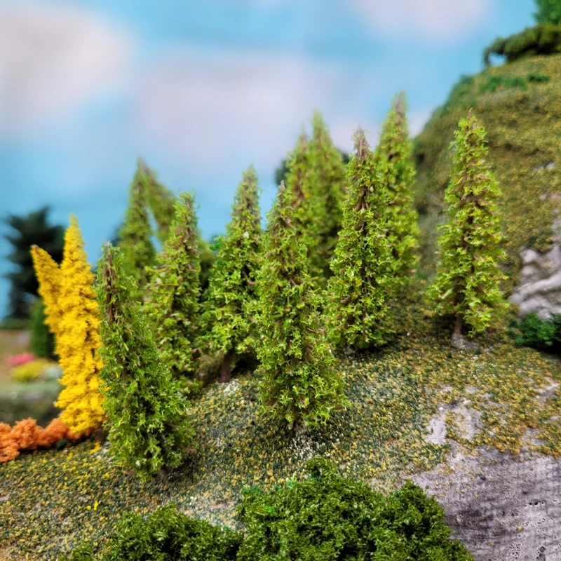 20pcs 9-13cm mixed Simulation Pine Tree Model Train Railway Layout Scenery Diorama Diy Micro-landscape decration