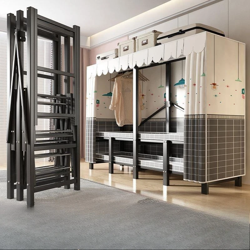 

Installation-free folding wardrobe household bedroom simple cloth wardrobe strong and durable rental room wardrobe storage rack