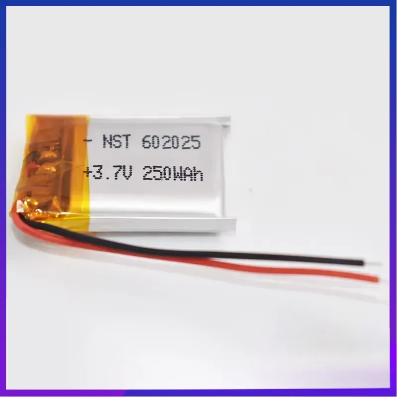 New 3.7V 250mAh Lithium Polymer Li-po Rechargeable Battery 602025 For MP3 GPS Bluetooth Headset Camera Smart Watch LED Lamps