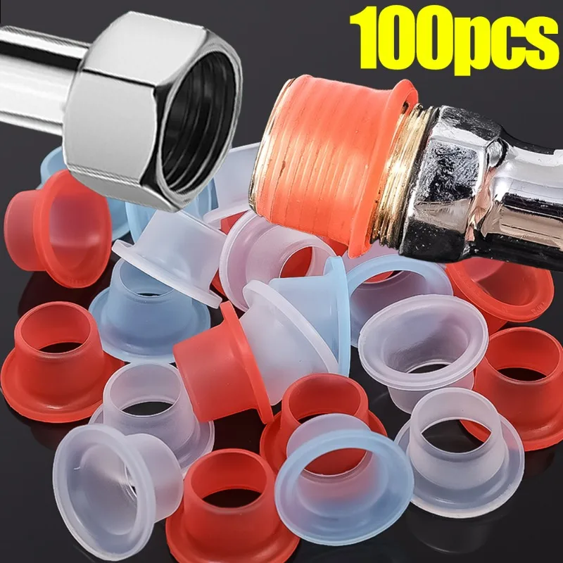 100/10PCS Faucet Anti-Dripping Sealing Gasket Raw Belt Triangle Valve Rubber Pipe Seal Plug Leak-proof Silicone Plumbing Fitting