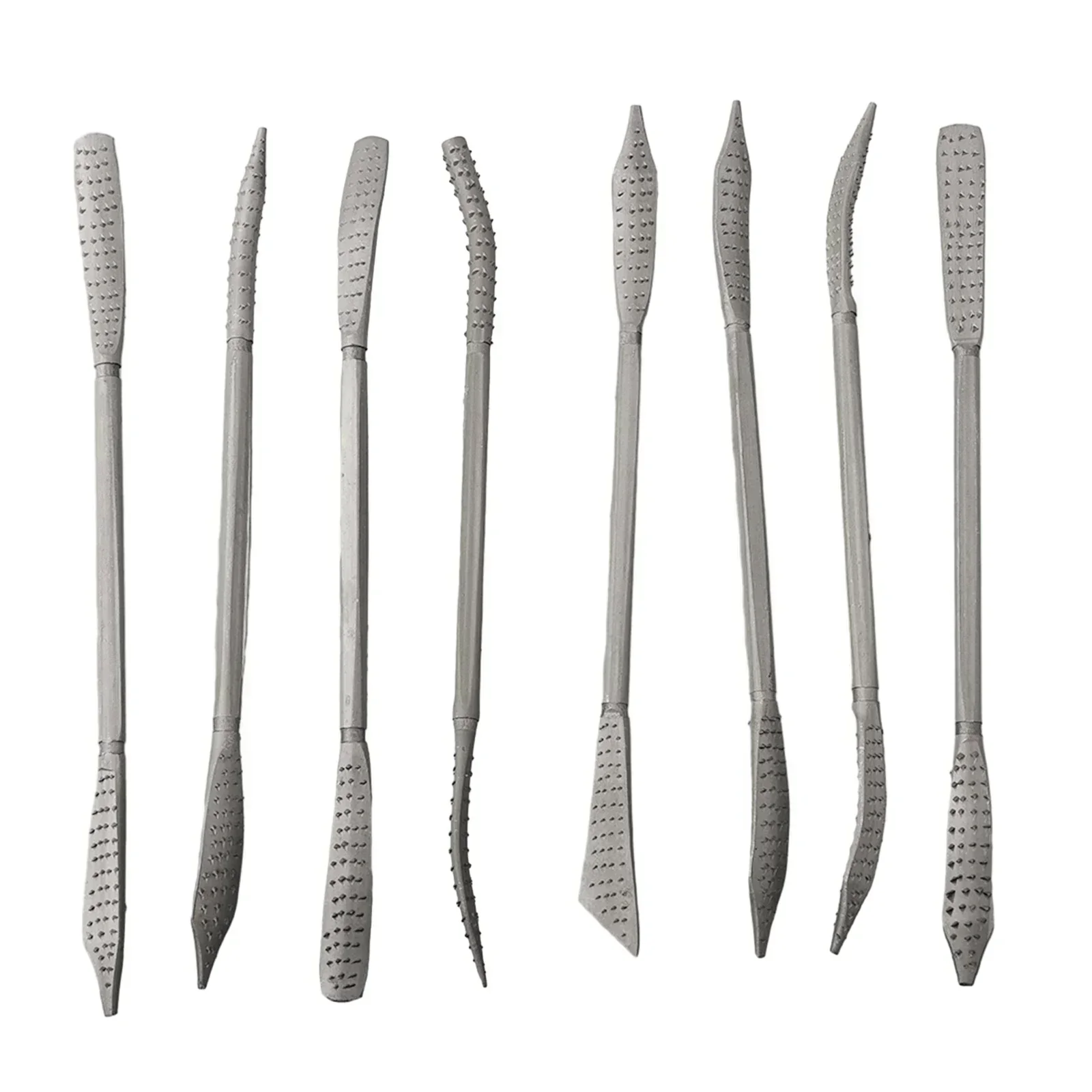 8pcs Coarse Riffler Files 190mm Carbon Steel Curved Hand Tools Wood Rasp File Set Woodworking Carving High Quality