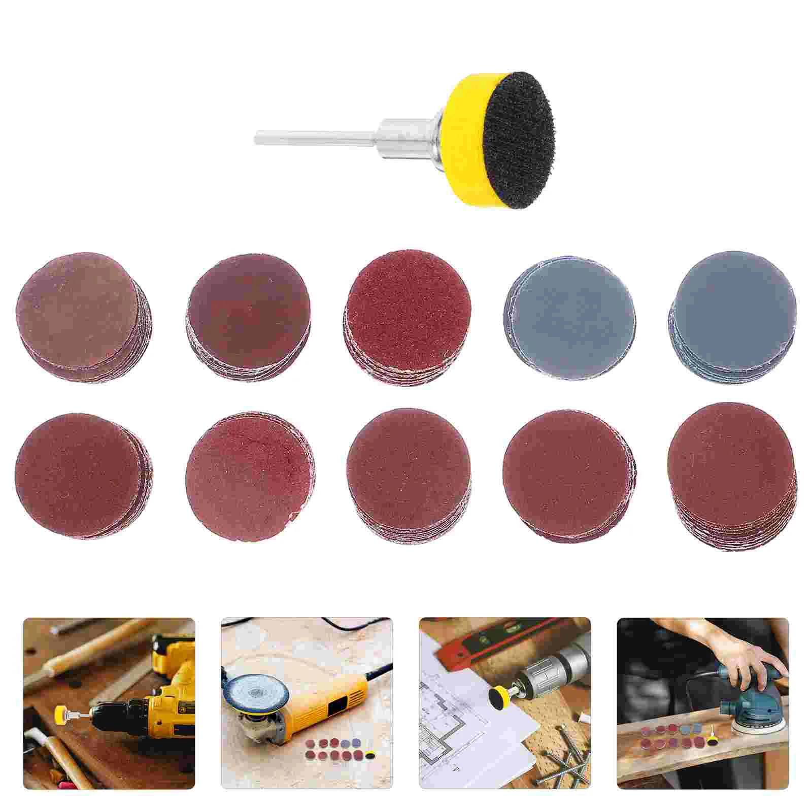 

100 Pcs Velvet Backed Disc Sandpaper Drill Buffing Pad Grinding Palm Sander Handheld Sanding Pads Glass