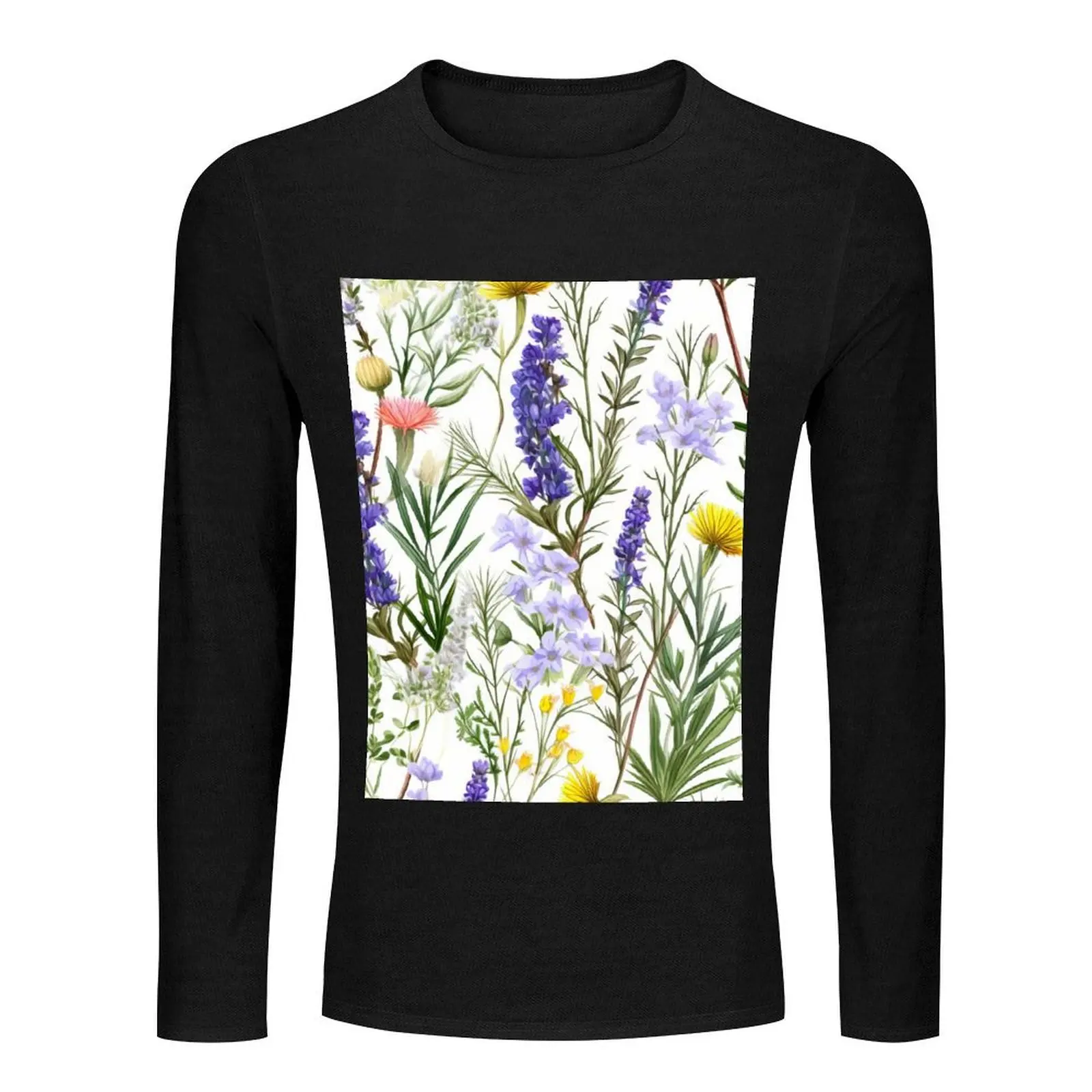 Aromatic Symphony: Organic Summers in Lavender and Herbs Long T-Shirt sublime t shirt tshirts for men