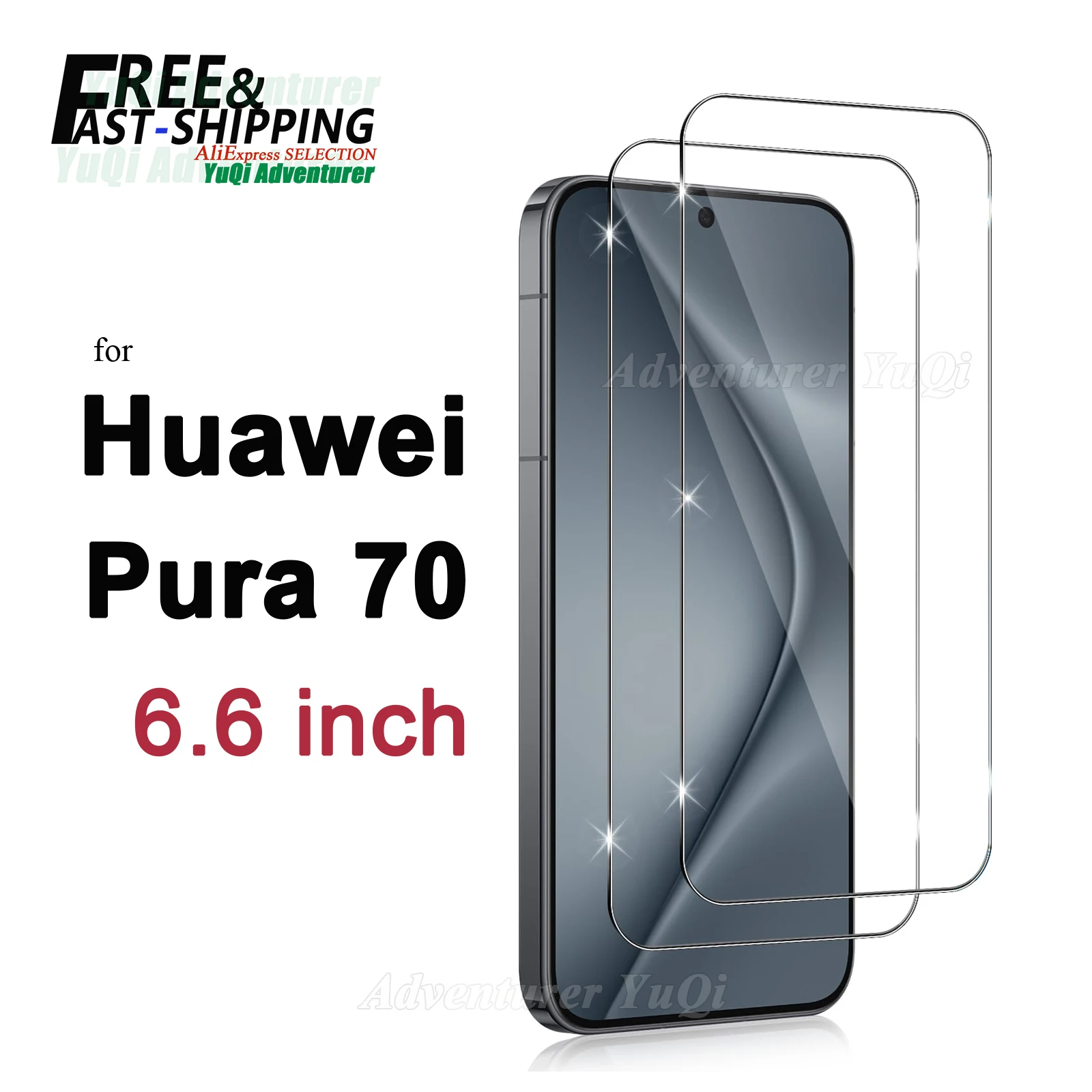 Screen Protector For Huawei Pura 70 6.6 inch Tempered Glass HD Crystal  Mica 9H Anti Scratch Case Friendly High Aluminum