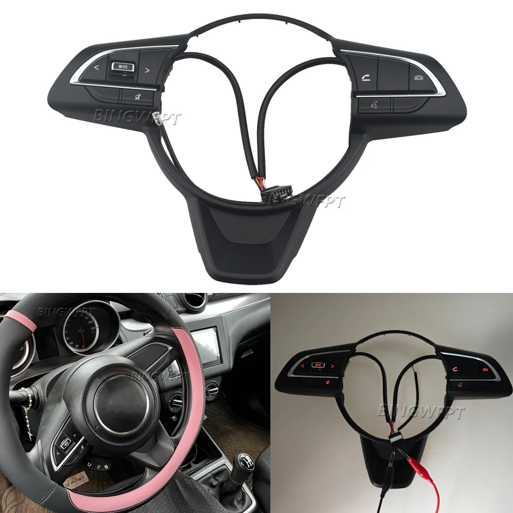 6-Pin Plug Steering Wheel Buttons Multimedia Cruise Control Button Switch For Suzuki Jiminy Swifts 2019 -2023 With Backlight