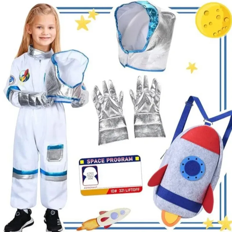 ♥ Nuevo Traje Espacial 2026 con Guantes de Astronauta, Disfraz Infantil para Fiestas, Cosplay, Halloween ★ Casa del Oso