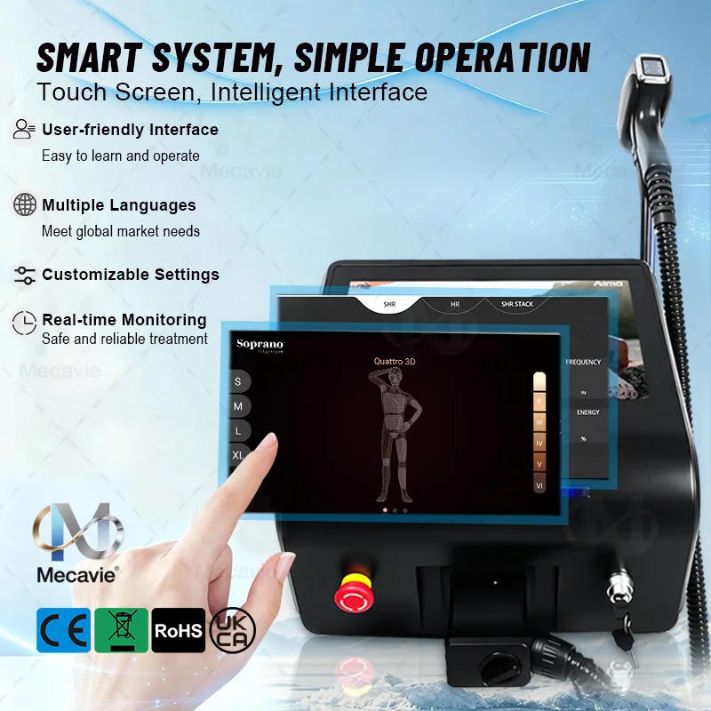 Salon Grade Diode Laser Hair Reduction Machine Ice Sapphire Cooling Multi Wavelength High Power Stable Output For Beauty Clinic
