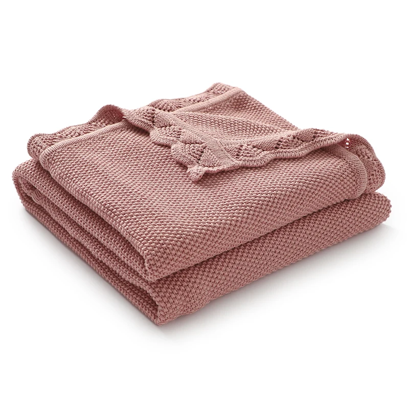 Newborn Baby Bedding Blanket Knitted Infant Boys Girls Comfortable Stroller Swaddle Wrap Plaid 90*70cm Toddler Solid Sleep Stuff