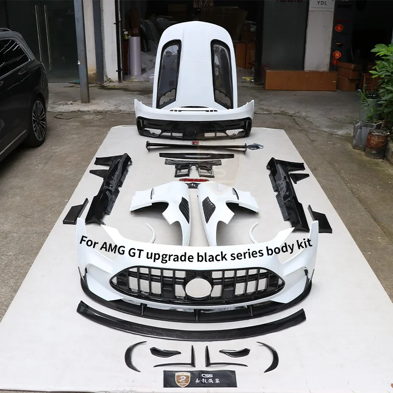 

Fiberglass Mix Carbon Fiber Car Front Bumper Assembly Rear Wing Facelift Body Kit for Mercedes Benz AMGs GT Black Series Bodykit